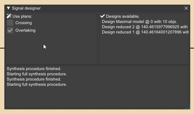 Signal designer window
