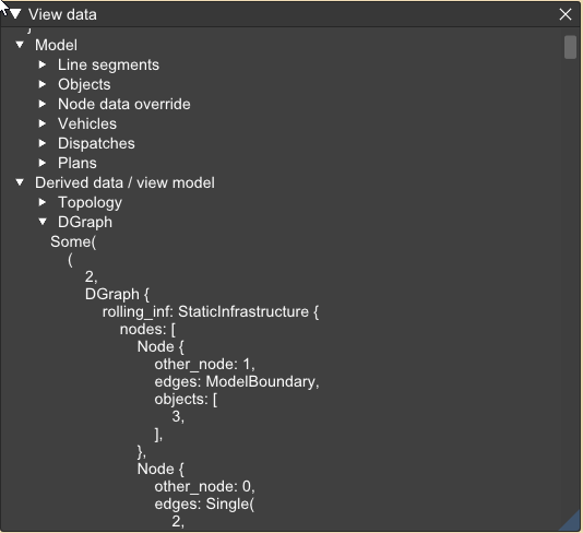 Model inspector window